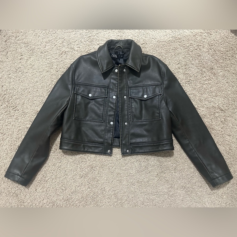 Zara womens leather jacket